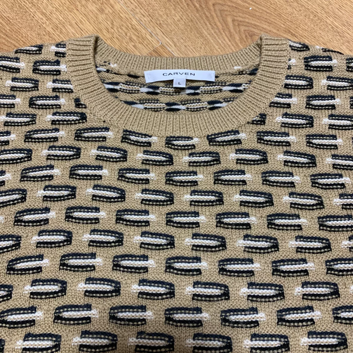 Carven Mens Wool Knit Sweater Pullover SIze L Excellent