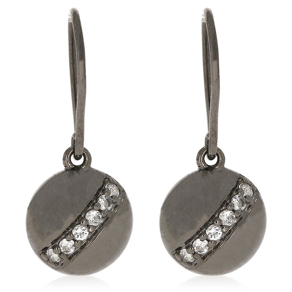 Xen OhrhäNger Mit 12 WeißTopase Ca. 0,26 Ct. Black Rhodium-image