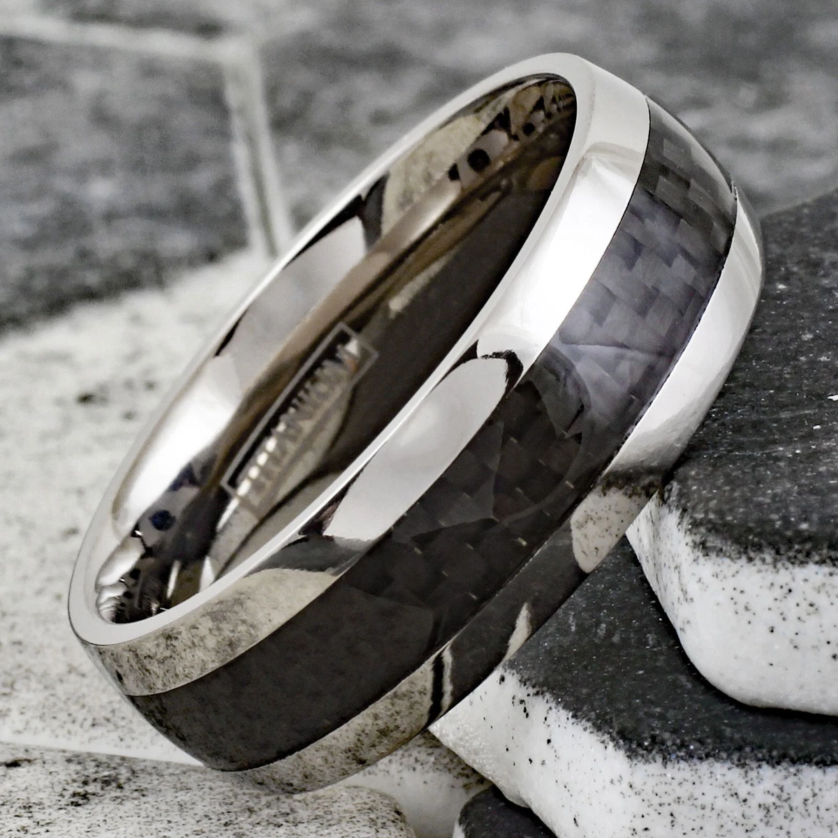 Carbon titanium best sale ring