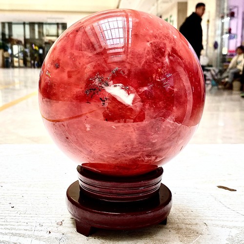 12.58LB Red Melting Stone Quartz Crystal Sphere Ball Healing Reiki Décor - 第 5/14 張圖片