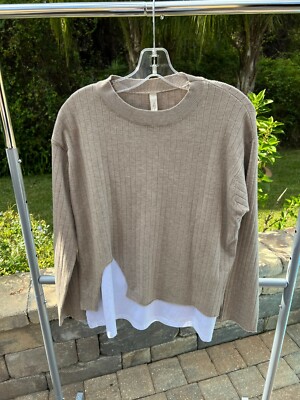 Ljve Italian Sweater Blazer with Tee with Cashmere Feeling Size M in Beige Color