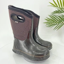 Bogs Winter Boots Toddler Girl 13 Black Geometric Waterproof Insulated Snow Rain