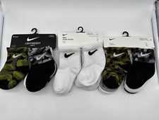 NEW 6 PAIR PACK NIKE TODDLER ANKLE LIGHTWEIGHT SOCKS 1C 6-12 MONTHS  2C 2Y-4Y