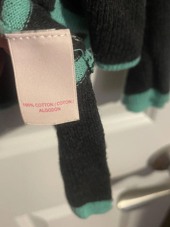 Cárdigan suéter tejido rosa Victoria Secret para mujer talla L/G gris verde azulado rayas�� Foto 4 de 4
