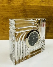 Marquise Waterford Artesia Crystal Desk/Mantel Clock 4" 