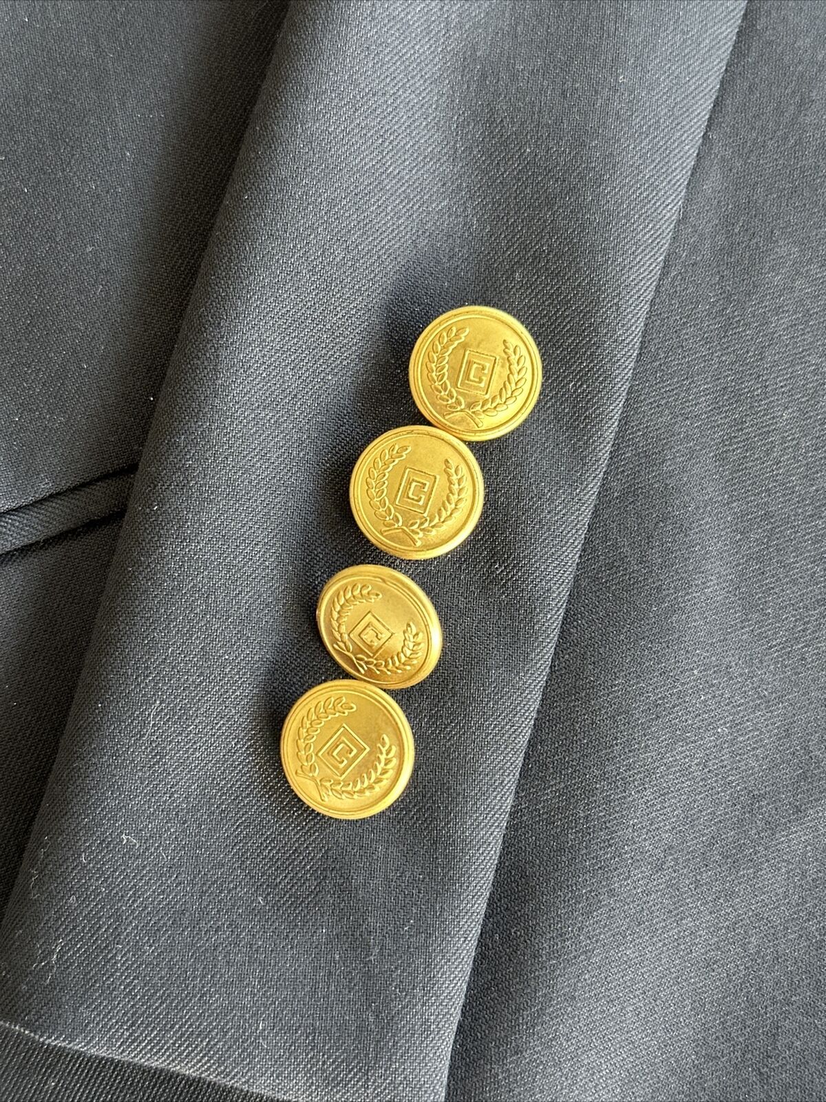 Chaps Navy Blue Blazer Jacket Coat Mens Gold Butt… - image 4