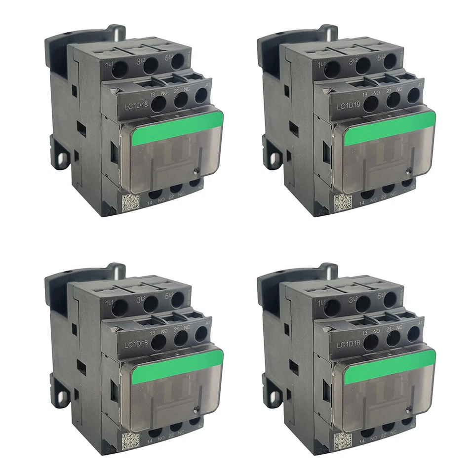 4PCS TeSys Deca LC1D18E7 Contactor 48V coil AC 18A replace Schneider LC1D18E7 3P - Image 2 of 4