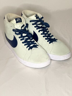 Nike SB Zoom Blazer Mid Barely Green Navy Blue, White Men's Size 15 Skate Shoe 