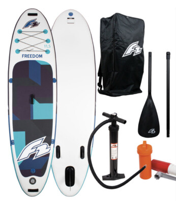 F2 Aufblasbares SUP Board 5 teilig mit Pumpe, Paddel & Transporttasche 350cm