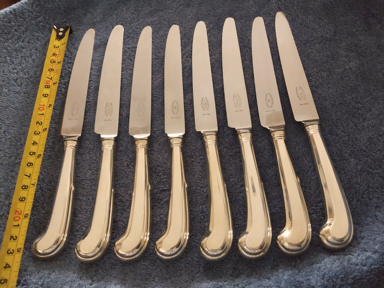 8 Rattail Pistol Grip Dinner Table Knives G Butler Quality Silver Plate