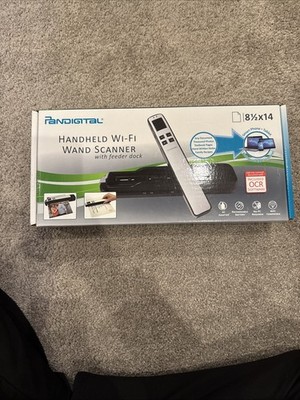 Pandigital Handheld Wand Scanner Document Wifi  ScanRite Feeder Dock Purple NEW