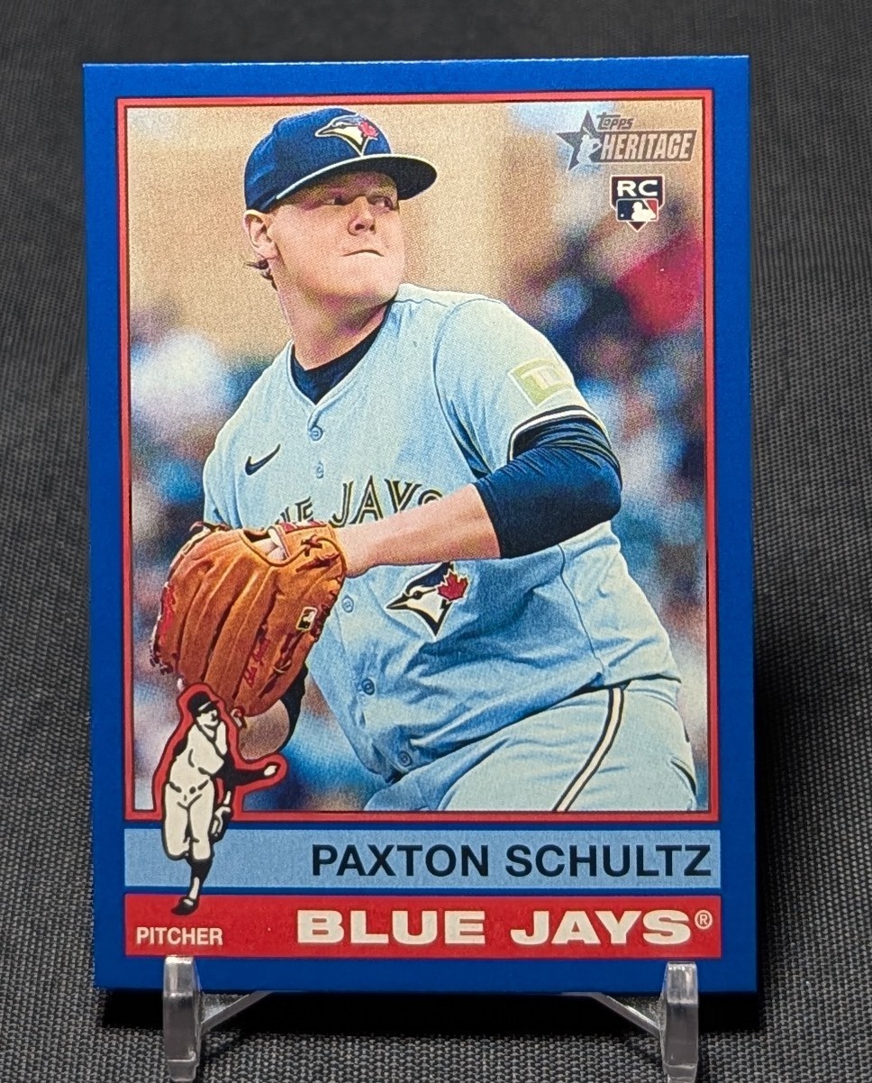 Paxton Schultz Blue Border Rookie 2025 Topps Heritage High Number Card #590 Jays