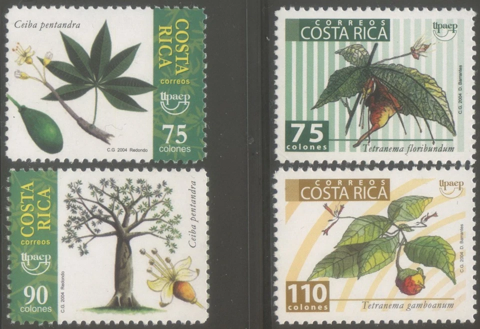 Costa Rica 2004 MNH**Amercia*Native Flora*Flowers*Plants*Kapok Tree*Tetranema 4v - Photo 1/1