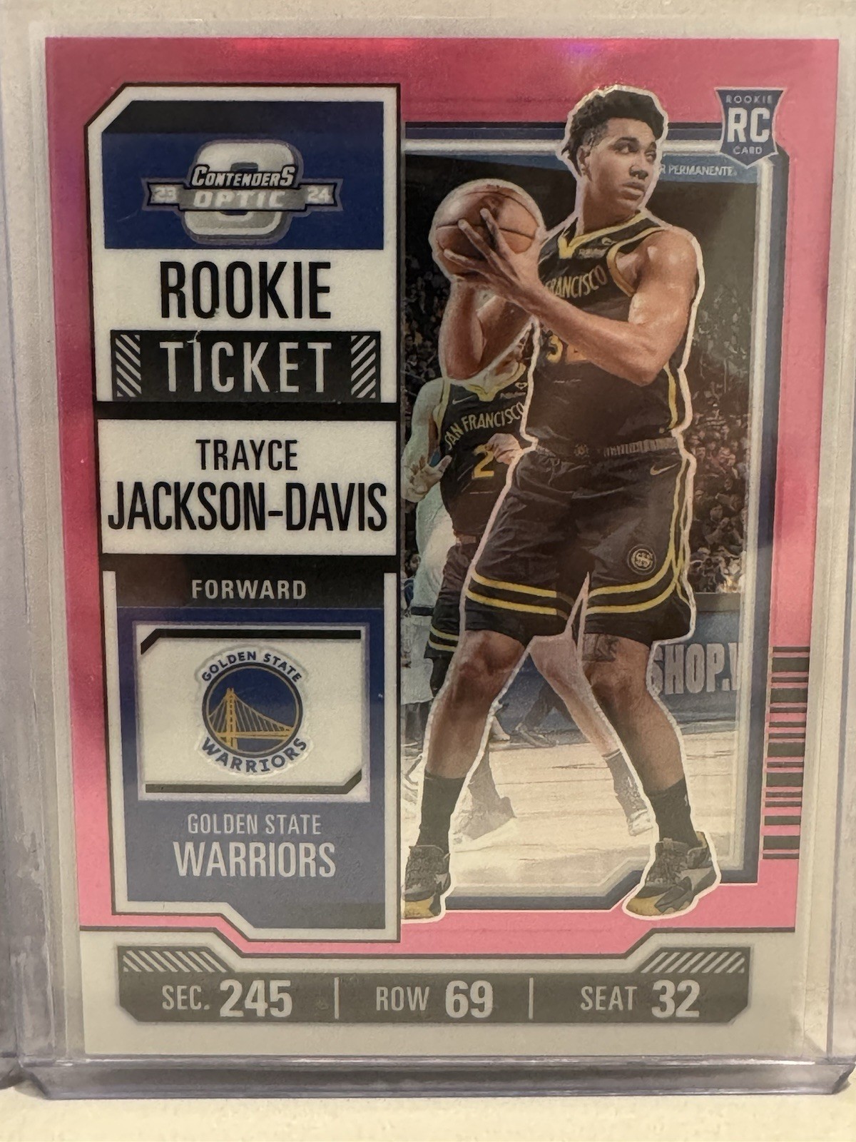 2023-24 Panini Contenders Optic Trayce Jackson Davis #14 RC Rookie Pink /75