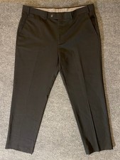 Chaps Pants Mens 36 30L Wool Blend Black Flat Front Dress Trouser Slim Stretch