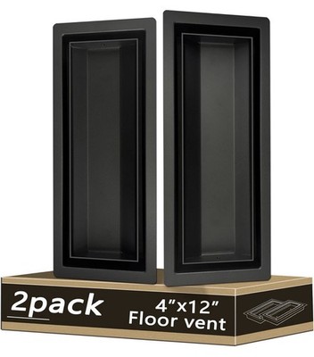 4x12 Floor Register   Heavy Duty Steel Flush Mount Air Vent   Low Profile Insert