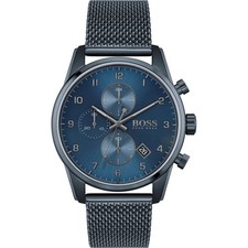 HUGO BOSS SKY MASTER 1513836 Chrono Steel Mesh Blue Men's Watch