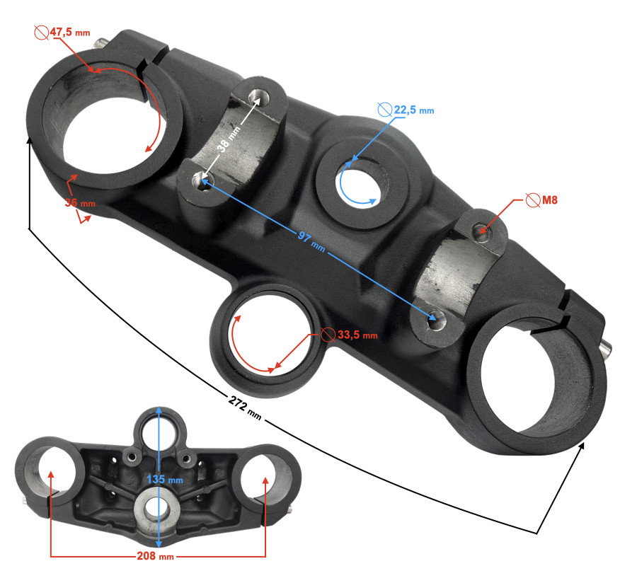 Tablette de volant VOGE 300 R 501860018-0002 en ABS noir pour moto