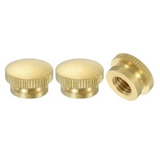 Knurled Thumb Nuts, 3Pcs M10 Brass Nut High Head Blind Hole for 3D Printer Part