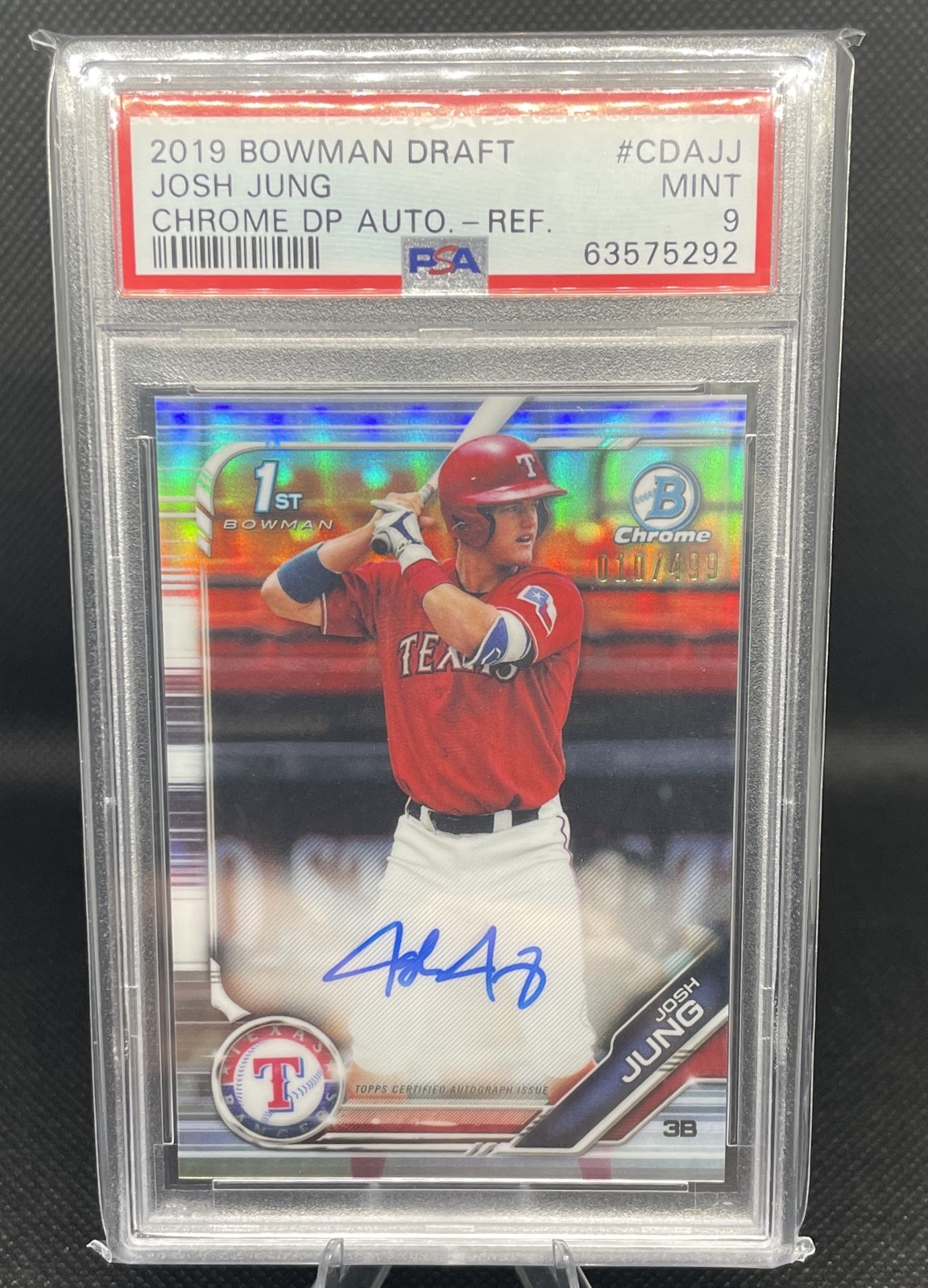 2019 Bowman Draft - Chrome Draft Pick Autographs Josh Jung Refractor 10/499