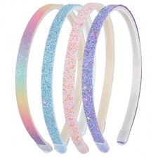 4 Pack Glitter Chunky Headbands Sparkly Rainbow Hair Bands for Little Girls
