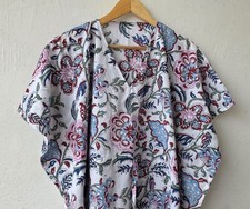 Women Indian Vintage 100% Cotton Long Beach Maxi Kaftan Dress One Size Caftans