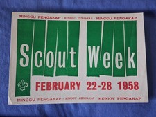 Vintage Boy Scouts Malaysia 1958 Leaflet Advert Scouts Week Minggu Pengakap