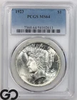 1923 Peace Dollar PCGS MS 64 ** Lustrous!
