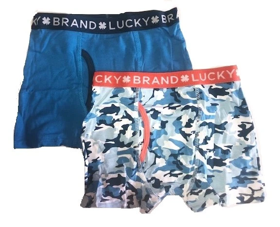 Lucky Brand Boys Cotton Boxer Briefs 2 Pack, Blue/Camo, Size S/P, 6/7 - Image 2 of 2