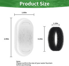 24 Pack Cat Water Fountain Filters for Stainless Steel 108oz/3.2L 67oz/2L, 1...