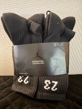 Nike Jordan Essential Crew 6 Pack Mens Socks Black Dri-Fit Size L 8-12 -t