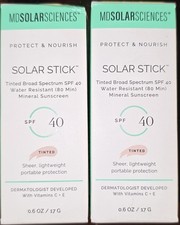 MDSolarSciences Tinted Solar Stick Mineral Sunscreen Stick SPF 40 - Lot Of 2