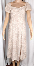 Jessica Simpson Linen Cotton Smocked Empire Waist Midi Sundress Floral