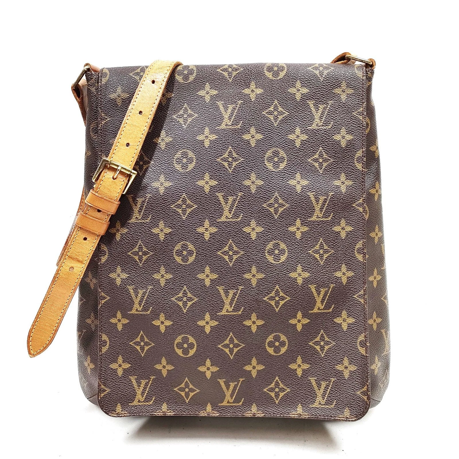 Authentic Louis Vuitton Musette Brown Monogram Shoulder Bag 293-121525