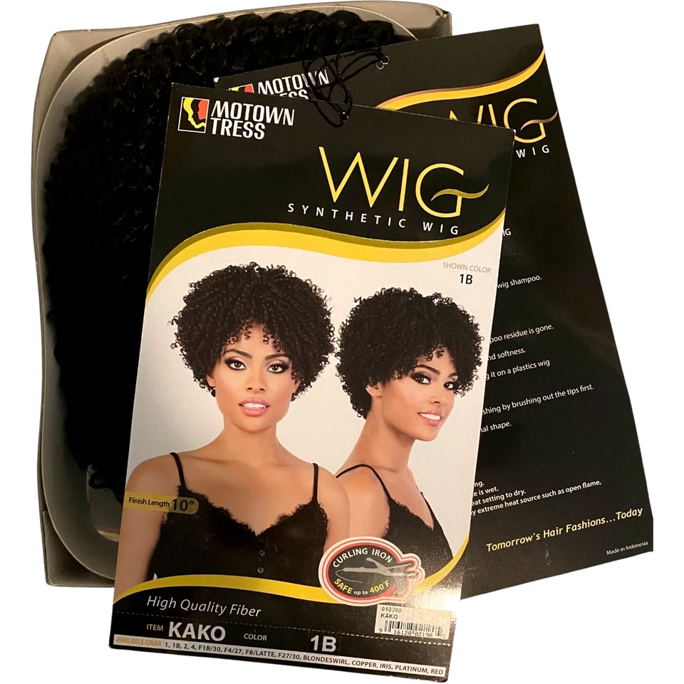 Motown Tress Kako Wig 1B Black 100% Synthetic Hair Twisty Curls for Women - A877 - Image 2 of 4