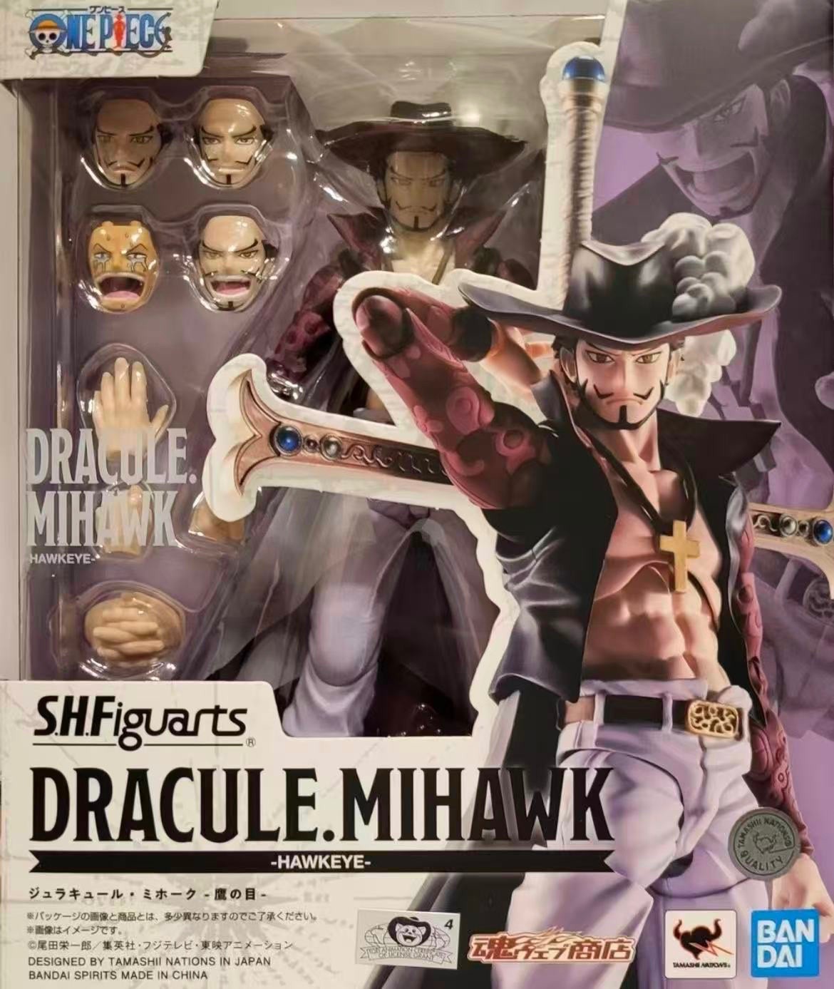 Bandai S.H. Figuarts One Piece Dracule.Mihawk Hawkeye Action Figure In Stock New