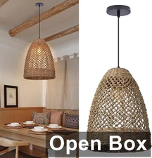 Arturesthome ATHDS800337-9 - 11.8"x15.7" Pendant Basket Light Fixture, Rattan