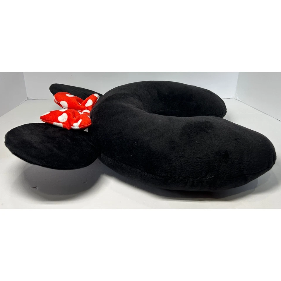 Disney Minnie Mouse Travel Neck Pillow Black Red Polka Dot Bow Kids - Image 3 of 4