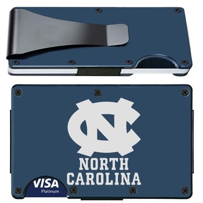 North Carolina Tar Heels Engraved Titanium Carbon Fiber RFID Blocking Wallet D7