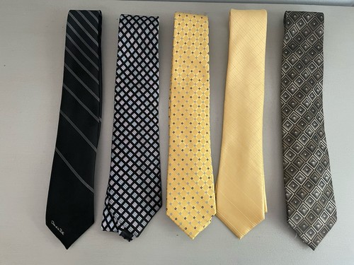 Men’s Designer Ties Assorted Color Lot of 5 Various Brands