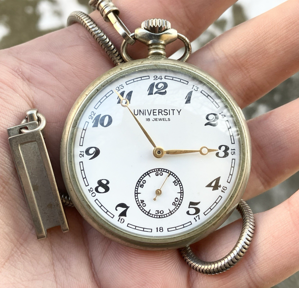 University (Molnija USSR) Vintage Pocket Watch 18 jewels 1980s