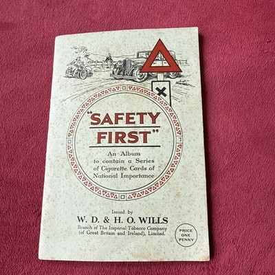 VINTAGE 1938 SAFETY FIRST W D & H O WILLS ZIGARETTENKARTENALBUM KOMPLETTER SATZ