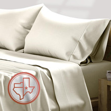Luxury Egyptian Cotton Split King Sheet Set - 600 Thread Count, Ivory