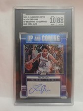 2021-22 Panini Cont. Optic Tre Mann Up And Coming Autographed Blue Prizm 42/75