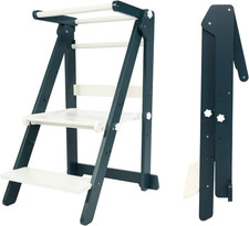 Foldable Toddler Learning Standing Tower, Montessori Kitchen Step Stool Helper