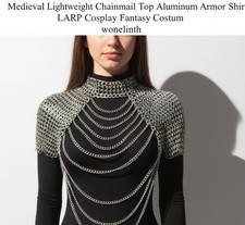Medieval Aluminum Chainmail Shirt Armor Top Lightweight LARP Cosplay Costume