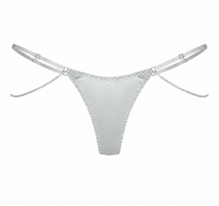 Tanga de cadena House of Desire cristal estrás aguamarina L/XL NUEVO CON ETIQUETAS