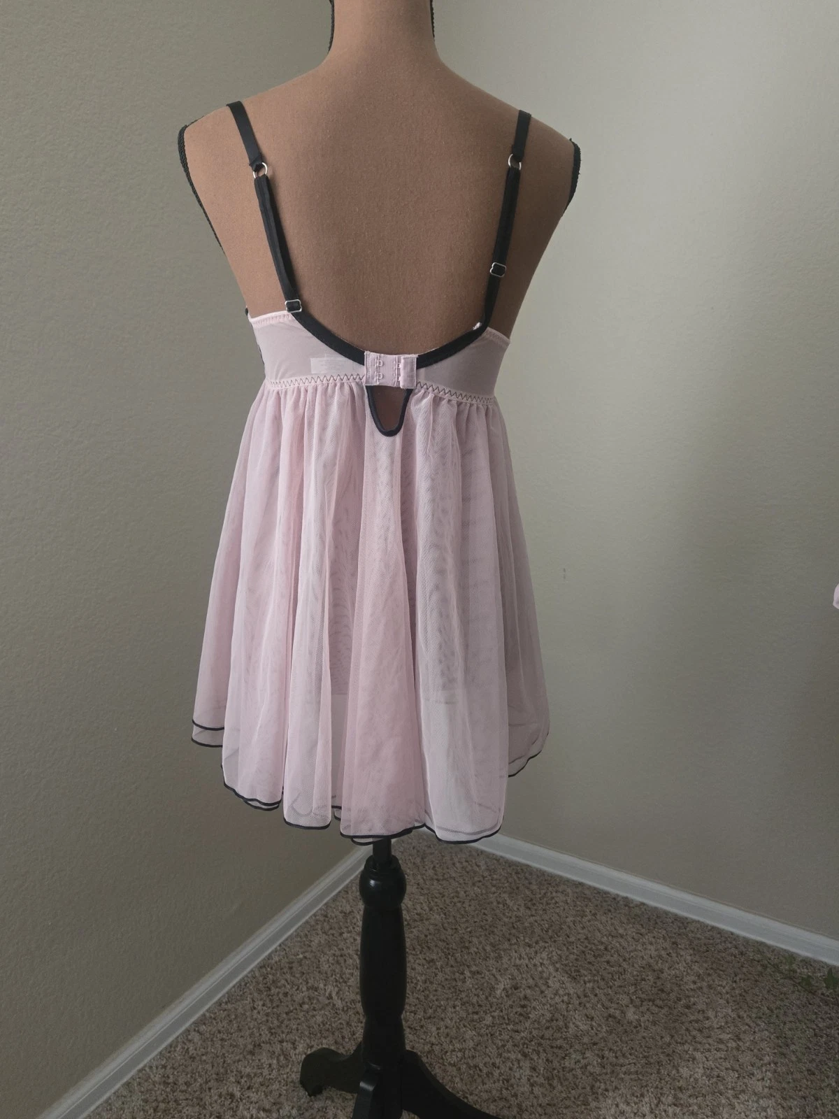 UNDERCOVER Victorias Secret rosa raso bustier chemise abito slip 36D fata stravagante