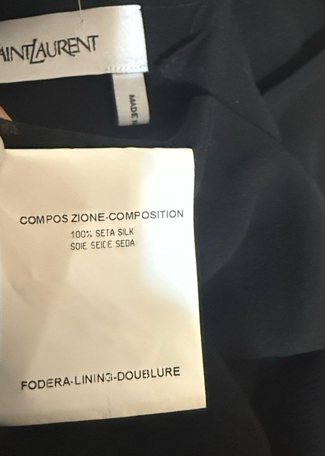 Abito Yves Saint Laurent nero cocktail sexy seta taglia M F 2007 Francia