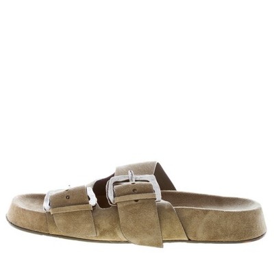 ERNESTO DOLANI women shoes made in Italy Sage green suede Kazar flatform slide